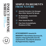 One spray bottle of Insect Defense Shield for Horses label detail