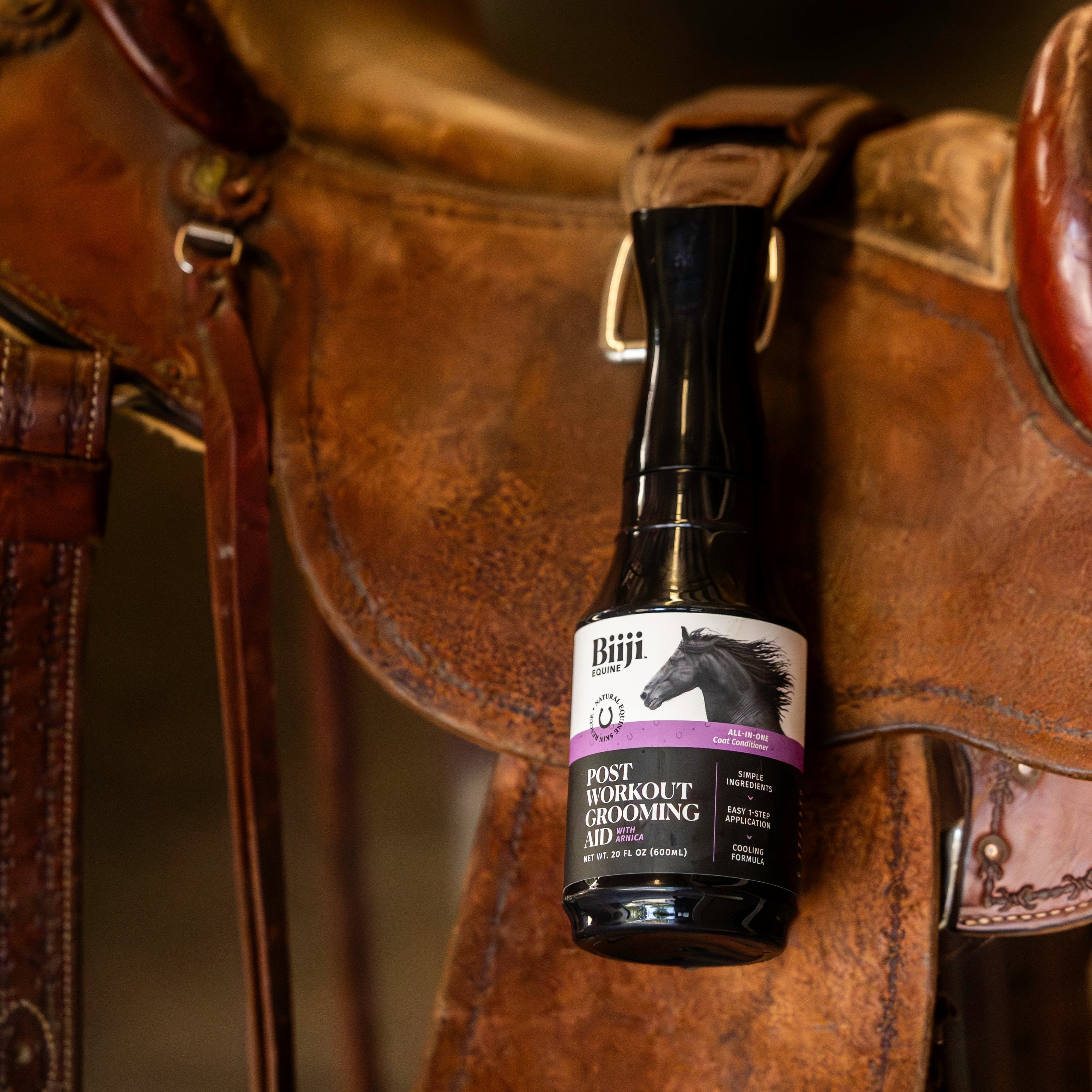 One spray bottle of Biiji Equine Post Workout Grooming Aid for Horses