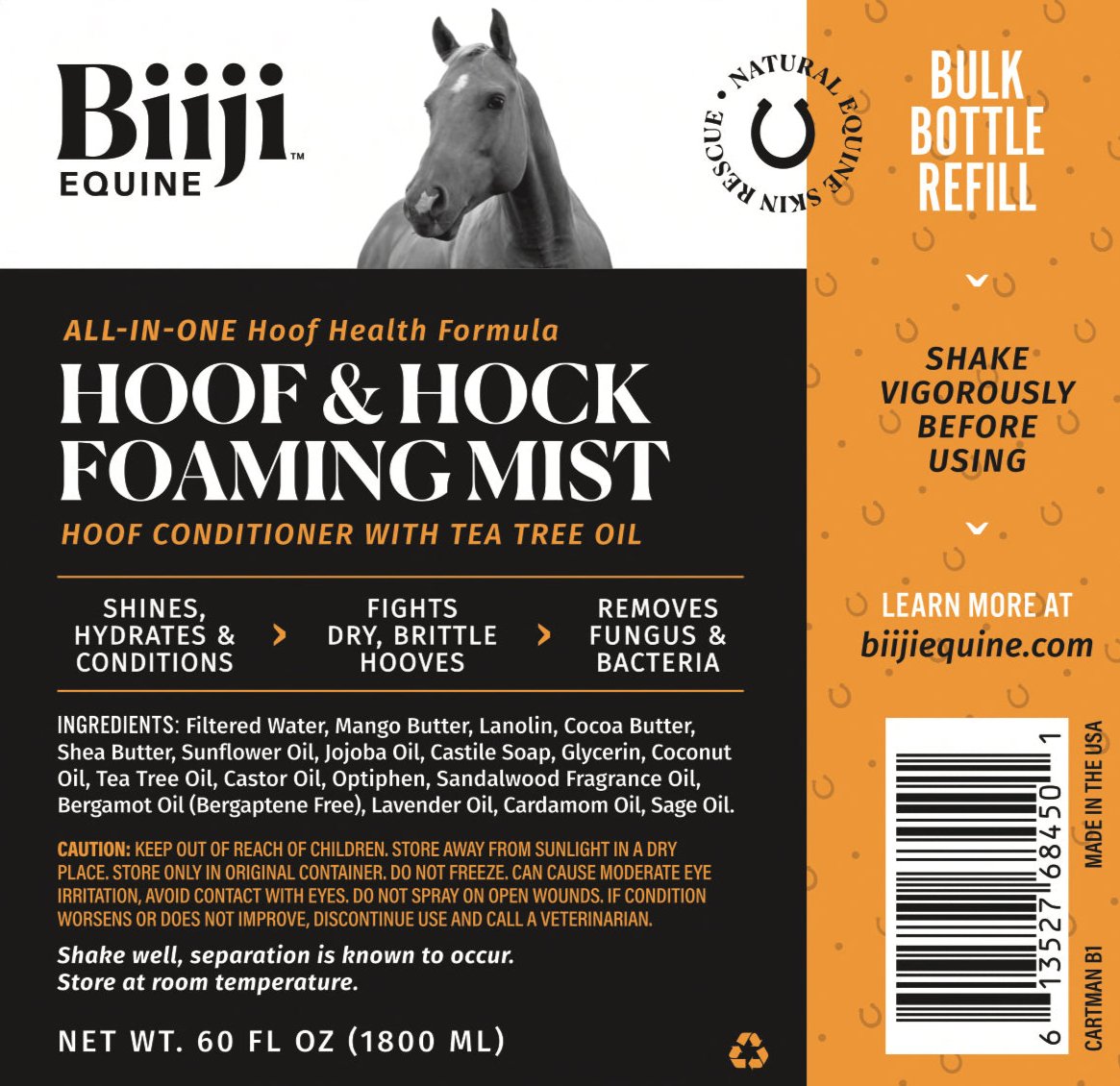 Hoof & Hock Foaming Mist bulk refill bottle abel detail