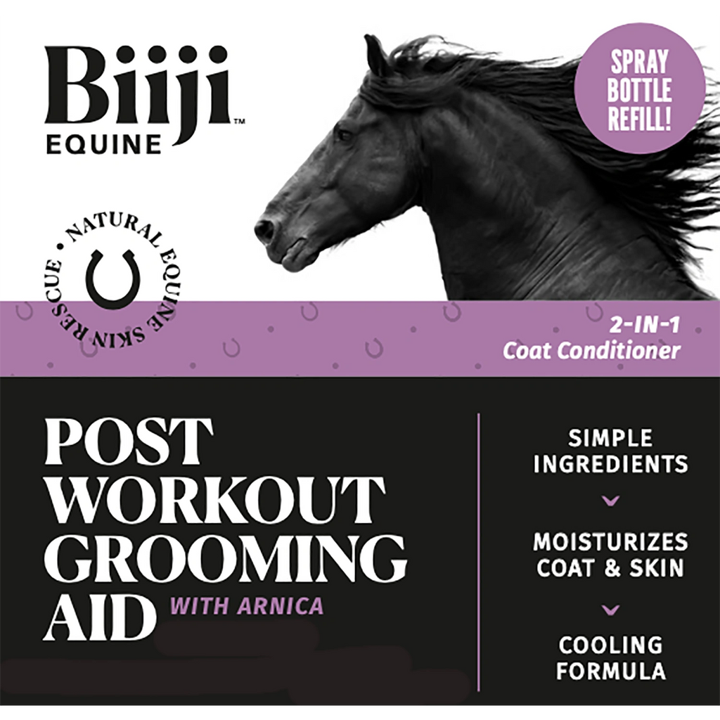 Biiji Equine Post Workout Grooming Aid for Horses bulk refill bottle label